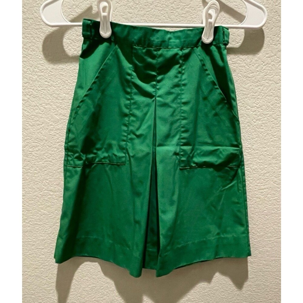 Vintage Vtg Girl Scout GS Green Junior Uniform Vest, Shirt, & Skirt - Picture 7 of 9